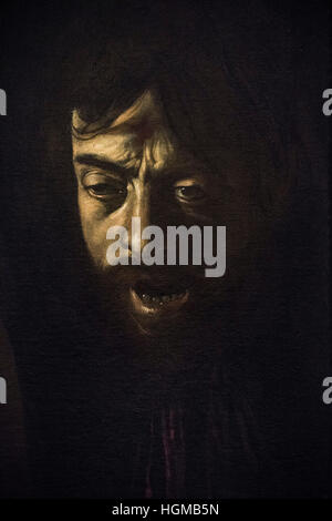 Roma. L'Italia. Davide con la testa di Golia (dettaglio) 1609/10, da Caravaggio, Galleria Borghese. Foto Stock