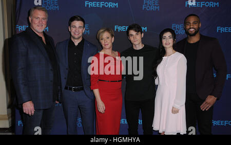 Micahel McGrady, Burkely Duffield, Romy Rosemont, Jonathan Whitesell, Dilan Gwyn, Jeff PIerre. Disney ABC Television Group TCA Winter Press Tour 2017 tenutasi presso la struttura The Langham Huntington Hotel. Photo credit: Birdie Thompson/AdMedia © Birdie Thompson/AdMedia/ZUMA filo/Alamy Live News Foto Stock