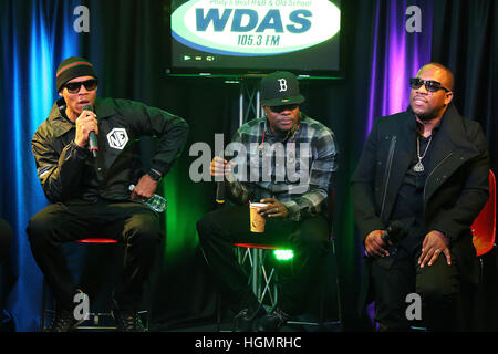 Bala Cynwyd, PA, Stati Uniti d'America. Xi gen, 2017. Bell Biv Devoe visita WDAS FM studio delle prestazioni in Bala Cynwyd, Pa. Credito: Star Shooter/media/punzone Alamy Live News Foto Stock