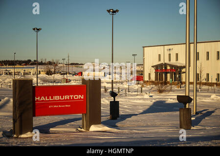 Dickinson, il Dakota del Nord, Stati Uniti d'America. Xi gen, 2017. Un olio di Halliburton facility è raffigurato nella Dickinson, North Dakota. Credito: Joel Angelo Juarez/ZUMA filo/Alamy Live News Foto Stock