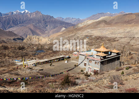 Tempio buddista di tempio di Muktinath Mustang inferiore, Nepal. Foto Stock