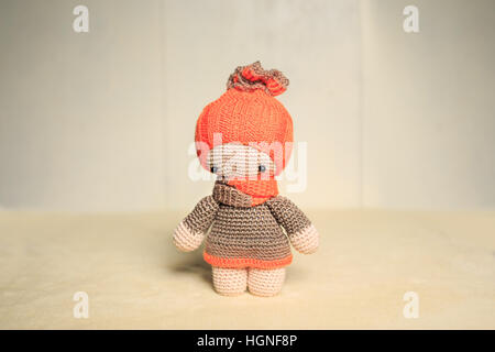 Immagine ravvicinata del handmade amigurumi toy Foto Stock
