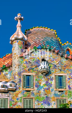 Casa Batllo da Gaudì a Barcellona Foto Stock