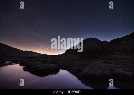 Sunrise over Tryfan, Ogwen Foto Stock