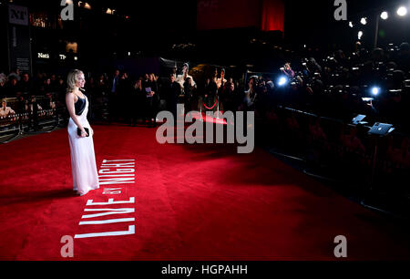 Sienna Miller frequentando il Live di notte Premiere al BFI Southbank di Londra. Foto Stock