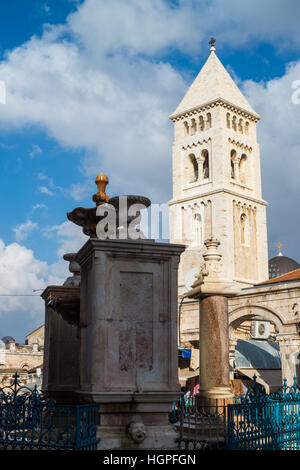 Muristan Square e Chiesa luterana del Redentore, Gerusalemme, Israele, Medio Oriente Foto Stock