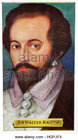 Ritratto di Sir Walter Raleigh, 1554 - 1618 Foto Stock