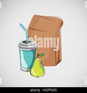 Set di prodotti fast food. Il disegno vettoriale Illustrazione Vettoriale