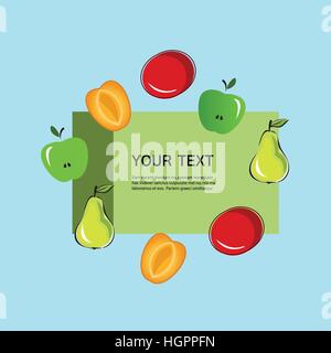 Set di frutti degli alberi da frutto. Il design del vettore Illustrazione Vettoriale