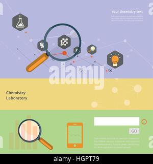 Set di piatto i concetti di progettazione per il web e per la stampa Illustrazione Vettoriale