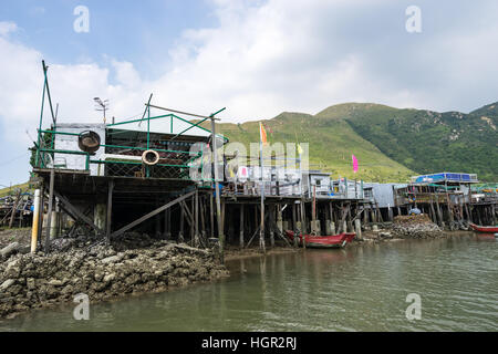 Tai O Villaggio di Pescatori di Isola di Lantau in Hong Kong, Cina. Foto Stock