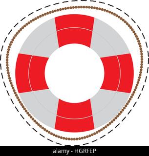 La vita di boa corsa di sicurezza la linea di taglio illustrazione vettoriale EPS 10 Illustrazione Vettoriale