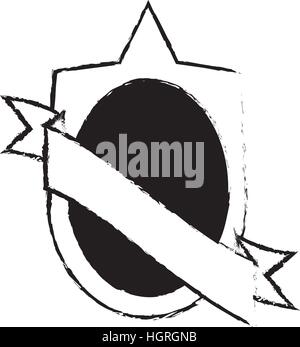 Scudo decorativo stile badge schizzo illustrazione vettoriale EPS 10 Illustrazione Vettoriale