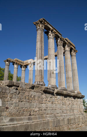 Tempio romano, Evora, Sito Patrimonio Mondiale dell'UNESCO, Portogallo Foto Stock