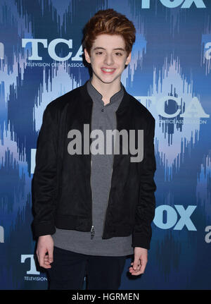 Los Angeles, Stati Uniti d'America. Xi gen, 2017. Thomas Barbusca arrivando al FOX All-Star parte 2017 Inverno TCA Tour presso l'Hotel Langham on gennaio 11, 2017 a Pasadena © Gamma-USA/Alamy Live News Foto Stock