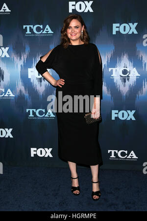 Pasadena, Stati Uniti d'America. Xi gen, 2017. Emily Deschanel, a 2017 Winter Tour TCA - FOX All-Star partito, al Langham Hotel In California il 11 gennaio 2017. Credito: Faye Sadou/MediaPunch Foto Stock