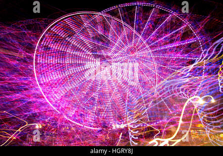 Florida, Stati Uniti d'America. Xii gen, 2017. Tempo di esposizione durante il South Florida Fair Ride-A-Thon, 12 gennaio 2017. © Greg Lovett/Palm Beach post/ZUMA filo/Alamy Live News Foto Stock