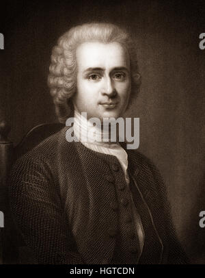 Jean Jacques Rousseau, 1712 - 1778, un scrittore svizzero, filosofo, educatore, naturalista e compositore dell'Illuminismo, Ritratto von Jean-Jacques Rou Foto Stock