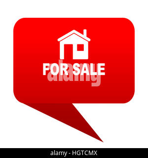 Per la vendita di bolla icona rossa Foto Stock