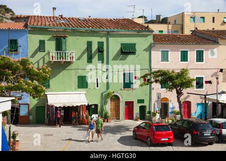 Giglio village, l'Isola del Giglio, Arcipelago Toscano, Toscana, Italia, Europa Foto Stock