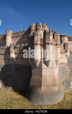 Castello di Coca, costruito xv secolo, Coca, Segovia, Spagna Foto Stock