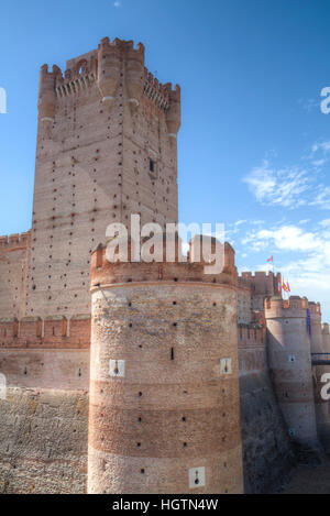 Castello di La Mota, costruito del XII secolo, Medina del Campo, Valladolid, Spagna Foto Stock