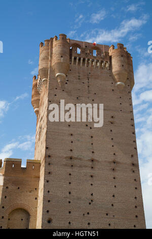 Castello di La Mota, costruito del XII secolo, Medina del Campo, Valladolid, Spagna Foto Stock