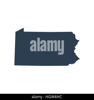 Mappa di Stati Uniti stato Pennsylvania Illustrazione Vettoriale