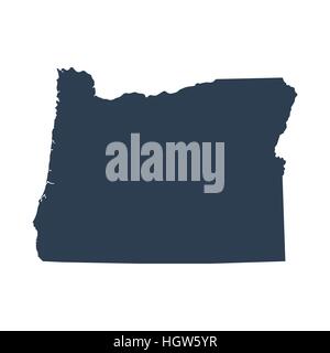 Mappa di Stati Uniti stato Oregon Illustrazione Vettoriale