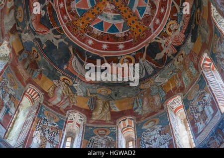 Dipinti nella cattedrale di Nikortsminda, montagne del Caucaso, Racha montagne, Tqibuli, Racha, Kutaisi, Georgia Foto Stock