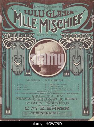 'Mlle. Birichino' 1908 Foglio musicale coperchio di musica Foto Stock