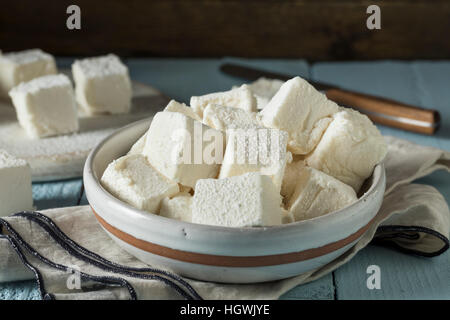 Dolci fatti in casa Square Marshmallows pronto a mangiare Foto Stock