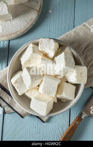 Dolci fatti in casa Square Marshmallows pronto a mangiare Foto Stock