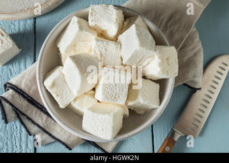 Dolci fatti in casa Square Marshmallows pronto a mangiare Foto Stock