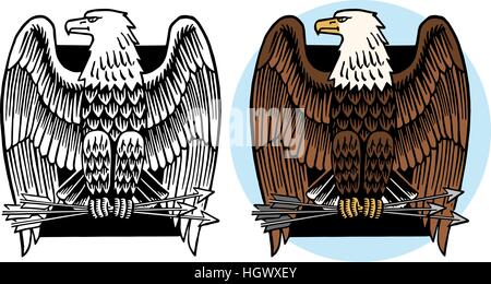 American aquila calva simbolo iconico Illustrazione Vettoriale