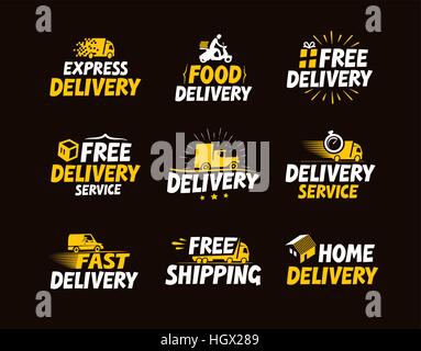 Set di icone di spedizione e consegna. Illustrazione Vettoriale Illustrazione Vettoriale