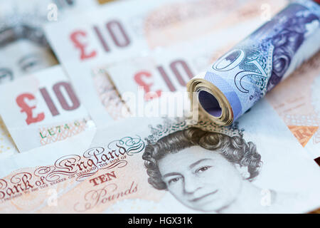 British venti e dieci pound note Foto Stock