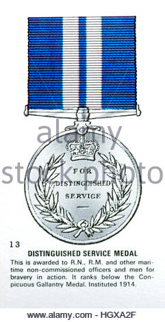 Distinguished Service Medal, aggiudicato alla Royal Navy e Royal Marine nco per coraggio in azione Foto Stock