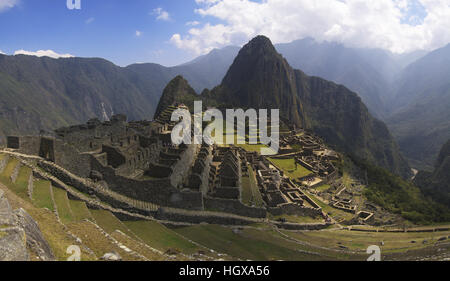 Machu Picchu cartolina panoramica Foto Stock