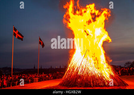 Walpurgis fire, Skansen Museum, Stoccolma, Svezia Foto Stock