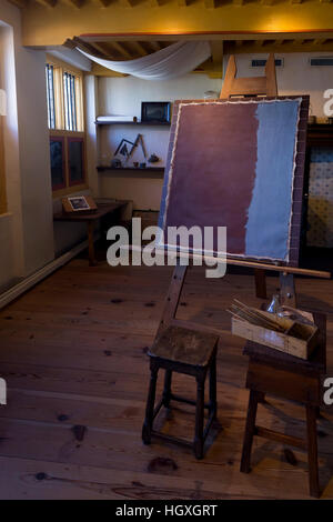 Allo studio di Rembrandt, Rembrandt House Museum, Rembrandthuis, Amsterdam, Paesi Bassi. Foto Stock