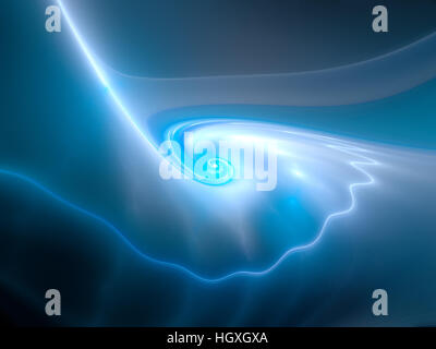 Blu brillante energia a spirale, di campo generata da computer sfondo astratto, 3D render Foto Stock