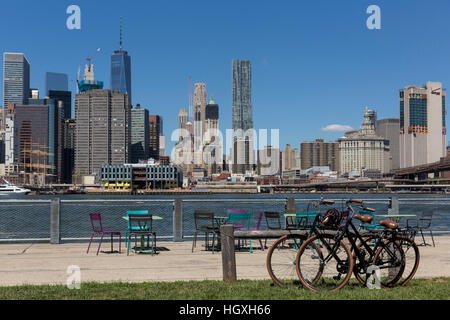 Ponte di Brooklyn Park. Aug, 2016. La città di New York, U.S.A. Foto Stock