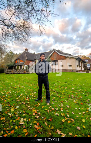 Musicista Gary Numan, a casa in Waldron, East Sussex. Foto Stock