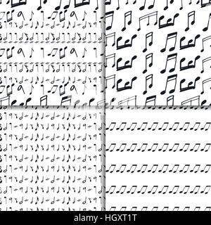 Note musicali seamless pattern impostato Illustrazione Vettoriale