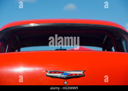 1955 Chevrolet posteriore auto astratta. Classic American car Foto Stock
