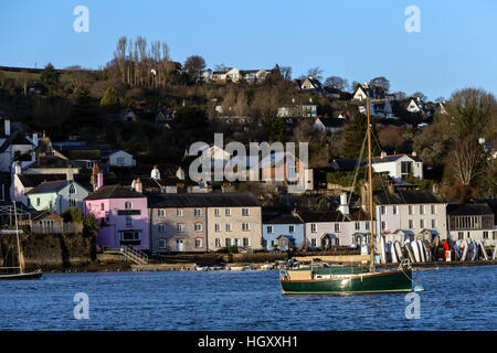 Agatha Christie, ditsum, fiume Dart a dittisham,greenway,verdi campi nei pressi del fiume Dart vicino a Stoke Gabriel,South Hams devon,r Foto Stock