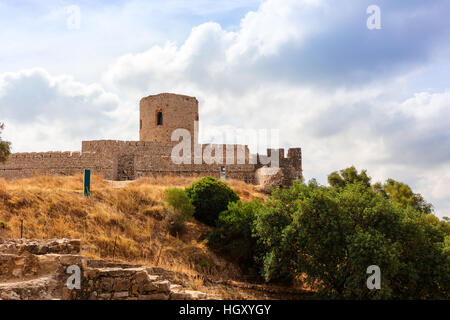 Castello Jimena de la Frontera, Cadice, Spagna. Foto Stock