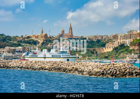 Porto di Mgarr a Gozo Foto Stock