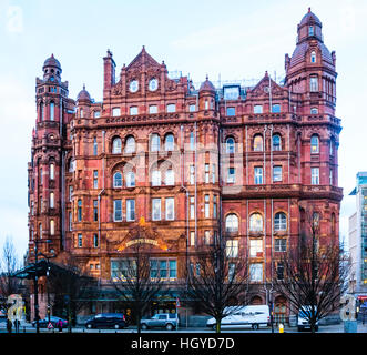 Facciata sud-ovest del Midland Hotel Manchester, che è rivolto verso la ex Manchester Central stazione della ferrovia Midland Foto Stock